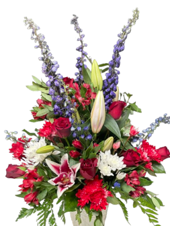 A bouquet of flowers is shown in this image.